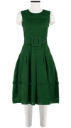 Rachel Dress #5 Crew Neck Sleeveless with Hamilton Belt Long Length Cotton Musola (Solid)