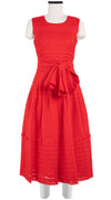 Rachel Dress #5 Crew Neck Sleeveless with Hamilton Belt Midi Length Cotton Musola (Solid)