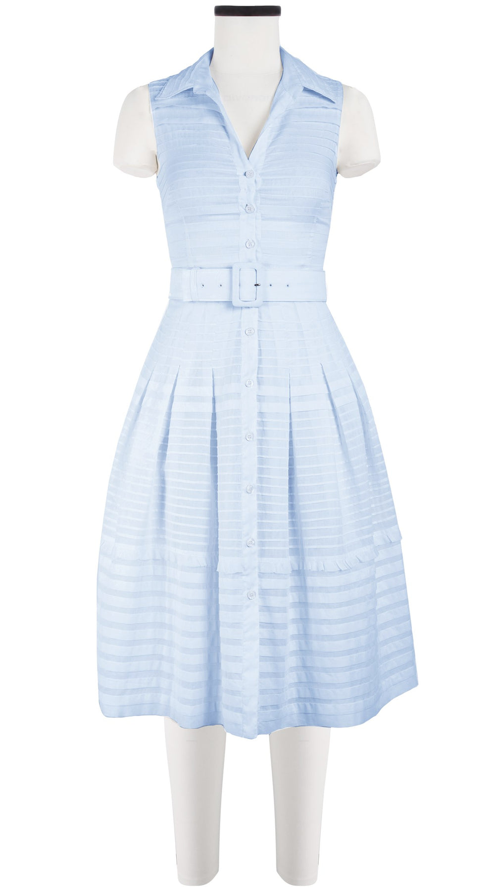 Audrey Dress #5 Shirt Collar Sleeveless Long Length Cotton Musola (Solid)