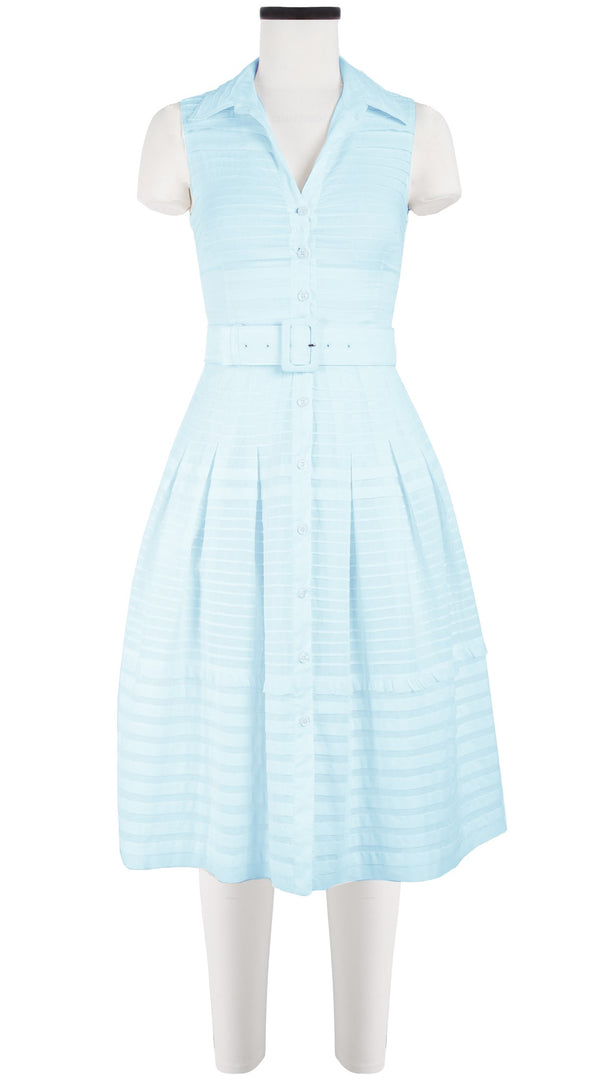 Audrey Dress #5 Shirt Collar Sleeveless Long Length Cotton Musola (Solid)