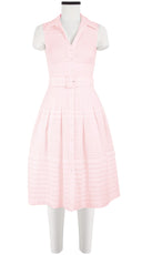 Audrey Dress #5 Shirt Collar Sleeveless Long Length Cotton Musola (Solid)