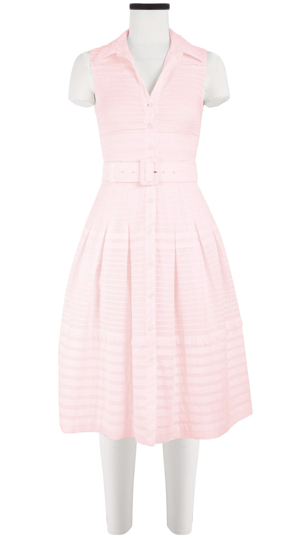 Audrey Dress #5 Shirt Collar Sleeveless Long Length Cotton Musola (Solid)