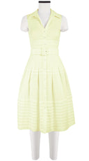 Audrey Dress #5 Shirt Collar Sleeveless Long Length Cotton Musola (Solid)