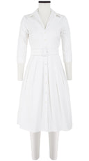 Audrey Dress #1 Shirt Collar 3/4 Sleeve Regular +2 Length Cotton Stretch (Solid)