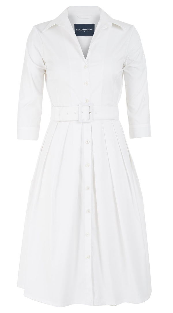 Audrey Dress #1 Shirt Collar 3/4 Sleeve Regular +2 Length Cotton Stretch (Solid)