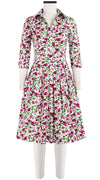 Audrey Dress #1 Shirt Collar 3/4 Sleeve Cotton Stretch (Springfield Flower)
