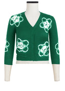 Charlotte Cardigan V Neck 3/4 Sleeve_70% Silk 30% Cashmere (Star Shibori)