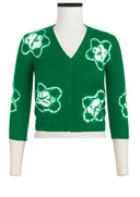 Charlotte Cardigan V Neck 3/4 Sleeve_70% Silk 30% Cashmere (Star Shibori)