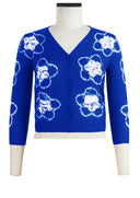 Charlotte Cardigan V Neck 3/4 Sleeve_70% Silk 30% Cashmere (Starlet Shibori)