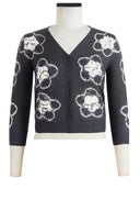 Charlotte Cardigan V Neck 3/4 Sleeve_70% Silk 30% Cashmere (Starlet Shibori)