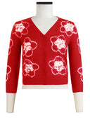 Charlotte Cardigan V Neck 3/4 Sleeve_70% Silk 30% Cashmere (Starlet Shibori)