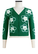 Charlotte Cardigan V Neck 3/4 Sleeve_70% Silk 30% Cashmere (Starlet Shibori)