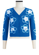 Charlotte Cardigan V Neck 3/4 Sleeve_70% Silk 30% Cashmere (Starlet Shibori)