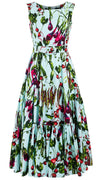 Amanda Dress Boat Neck Sleeveless Midi Plus Length Cotton Stretch (Summer Vegetables)