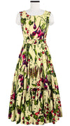 Amanda Dress Boat Neck Sleeveless Midi Plus Length Cotton Stretch (Summer Vegetables)