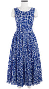 Aster Dress Boat Neck Mini Cap Sleeve Midi Length Cotton Musola (Thorn Branches)