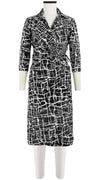 Hepburn Dress Shirt Collar 3/4 Sleeve Long Length Cotton Stretch (Thorn Branches)