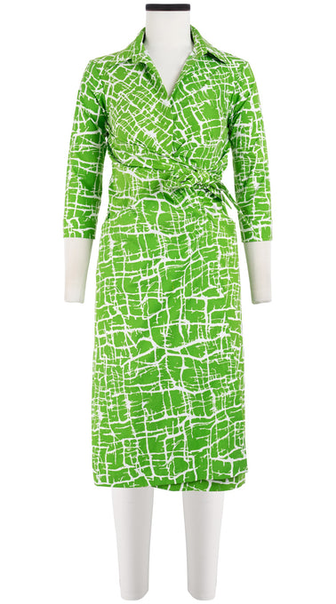Hepburn Dress Shirt Collar 3/4 Sleeve Long Length Cotton Stretch (Thorn Branches)
