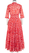 Eden Dress Crew Neck 3/4 Sleeve with Hamilton Belt Maxi Length Cotton Musola (Thorn Branches)
