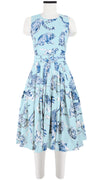 Rose Dress Crew Neck Sleeveless Long Length Cotton Stretch (Tiger Toile Ground)