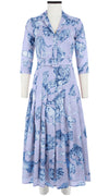 Zeller Dress Shirt Collar 3/4 Sleeve Midi Plus Length Cotton Musola (Tiger Toile Ground)
