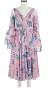 Vivien Dress #1 V Neck Sleeveless Midi Length Cotton Musola (Tiger Toile Ground)