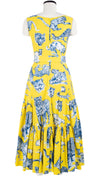 Amanda Dress Boat Neck Sleeveless Midi Plus Length Cotton Stretch (Tiger Toile Ground)
