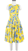 Rose Dress Crew Neck Sleeveless Long Length Cotton Stretch (Tiger Toile Ground)