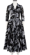 Aster Dress Shirt Collar 3/4 Sleeve Midi Length Cotton Musola (Tiger Toile Multi)