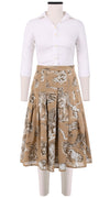 Zeller Skirt Long Length Cotton Stretch (Tiger Toile Multi)