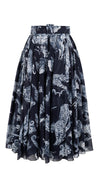 Aster Skirt #1 with Belt Midi Length Cotton Musola (Tiger Toile Multi)