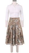 Zeller Skirt Long Length Cotton Stretch (Tiger Toile Multi)