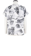 Faith Top Boat Neck Short Sleeve Cotton Musola (Tiger Toile White)
