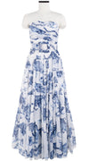 Mia Dress Tube Strapless with Hamilton Belt Maxi Length Cotton Musola (Tiger Toile White)