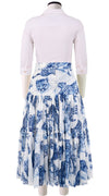 Emma Skirt Midi Length Cotton Musola (Tiger Toile White)