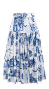 Emma Skirt Midi Length Cotton Musola (Tiger Toile White)