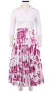 Emma Skirt Midi Length Cotton Musola (Tiger Toile White)