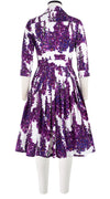 Audrey Dress #2 Shirt Collar 3/4 Sleeve Cotton Stretch (Wisteria Blossom)