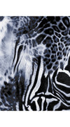 Aster Dress Shirt Collar 3/4 Sleeve Midi Length Cotton Musola (Zebra Leopard)