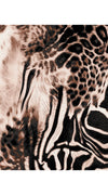 Audrey Dress #6 Shirt Collar 3/4 Sleeve Long Length Cotton Stretch (Zebra Leopard)