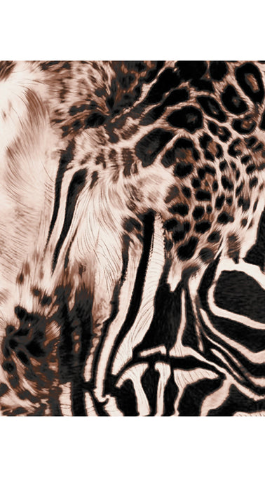 Audrey Dress #6 Shirt Collar 3/4 Sleeve Long Length Cotton Stretch (Zebra Leopard)