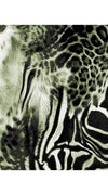 Audrey Dress #6 Shirt Collar 3/4 Sleeve Long Length Cotton Stretch (Zebra Leopard)